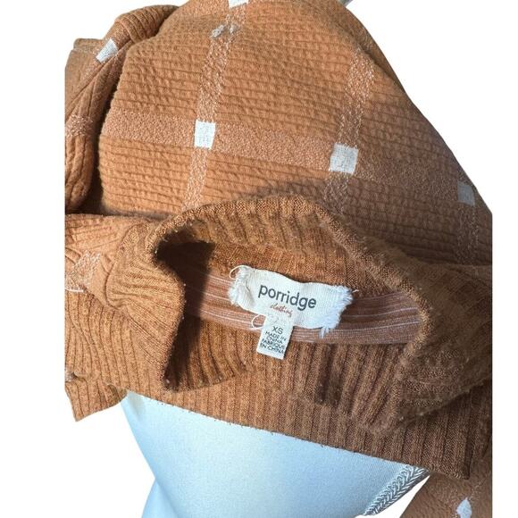 Anthropologie Porridge Caramel Textured Square Printed Sweater, Size XS - Picture 4 of 4